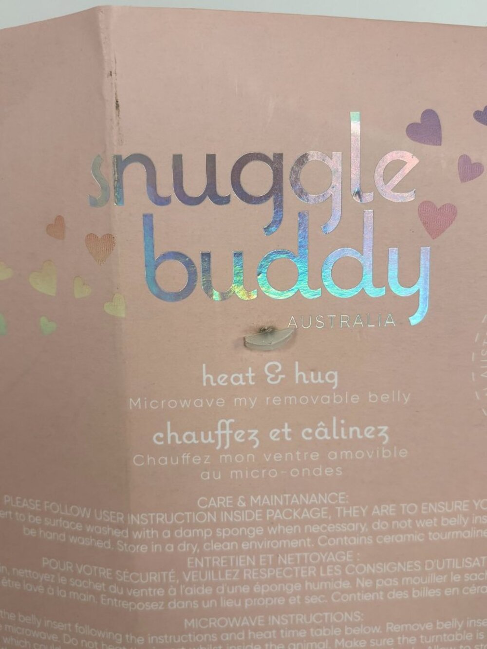 Snuggle Buddy Heat and Hug Plush Raccoon Microwavable Removable Belly Heart - Picture 6 of 11